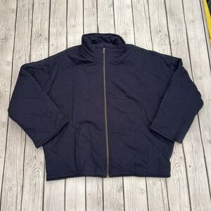 Women Casual Quilted Winter Warm Navy Blue Jacket L